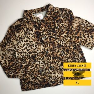 NWT Lularoe Kenny Leopard print Jean Jacket - XL
